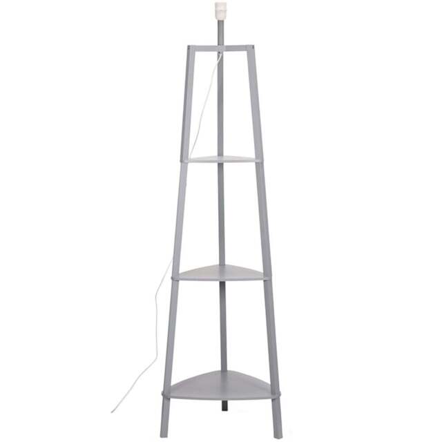 ValueLights Hiru 3 Shelf Grey Floor Lamp Base - Size: 137.5 x 39.5 x 39.5cm - Wilko - image 1