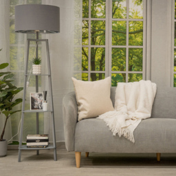 ValueLights Hiru 3 Shelf Grey Floor Lamp Base - Size: 137.5 x 39.5 x 39.5cm - Wilko - thumbnail 3