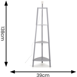 ValueLights Hiru 3 Shelf Grey Floor Lamp Base - Size: 137.5 x 39.5 x 39.5cm - Wilko - thumbnail 5
