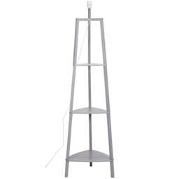 ValueLights Hiru 3 Shelf Grey Floor Lamp Base - Size: 137.5 x 39.5 x 39.5cm - Wilko