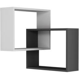 Decortie Ring Corner 3 Shelf White Anthracite Grey Wall Mounted Modern Bookcase - Size: 68 x 60 x 20cm - Multi - Wilko - thumbnail 3