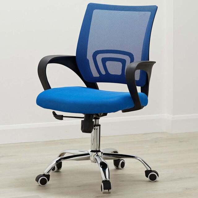 LPD Furniture Tate Blue Mesh Back Swivel Office Chair - Size: Single - LPD Home - Wilko - image 1