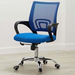 LPD Furniture Tate Blue Mesh Back Swivel Office Chair - Size: Single - LPD Home - Wilko - thumbnail 1