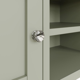 FWStyle Taberno 2 Door 2 Shelf Sage Green and Oak Wide TV Unit - Size: 44 x 110 x 35cm - Wilko - thumbnail 6