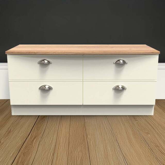 Crowndale Victoria 4 Drawer Cream Ash and Oak Bedbox - Wilko - image 1