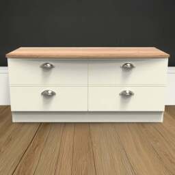 Crowndale Victoria 4 Drawer Cream Ash and Oak Bedbox - Wilko