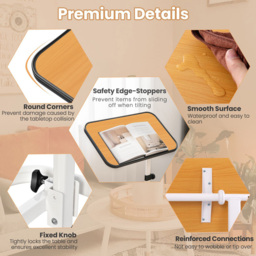 Costway Natural Portable Bedside Table - Size: 66 x 49 x 19cm - Cream - Wilko - thumbnail 5
