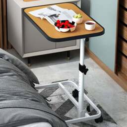 Costway Natural Portable Bedside Table - Size: 66 x 49 x 19cm - Cream - Wilko
