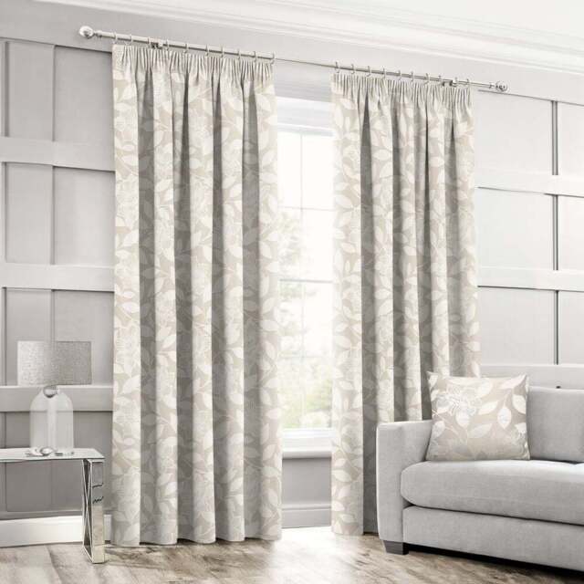 Intimates Serena Silver Tape Top Curtains 223 x 183cm - Size: W 223 x D 183cm - Cream - Wilko - image 1