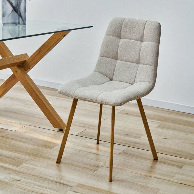 Hudson Pair of chairs - Size: Set of 2 - Beige - Wilko - image 1