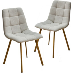 Hudson Pair of chairs - Size: Set of 2 - Beige - Wilko - thumbnail 3