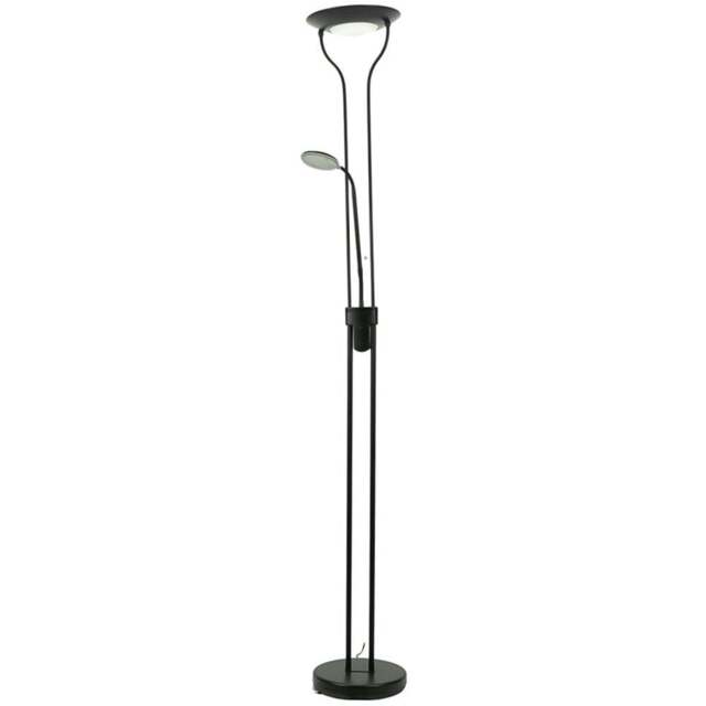 ValueLights Beata 2 Way Matte Black Dimmable LED Floor Lamp - Wilko - image 1