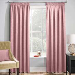 Enhanced Living Matrix Blush Thermal Pencil Pleat Readymade Curtains 229 x 183cm - Pink - Wilko