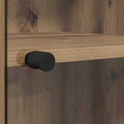 vidaXL 2 Glass Door 4 Shelf Artisan Oak Slim Highboard - Size: 142 x 35 x 37cm - Brown - Wilko - thumbnail 5
