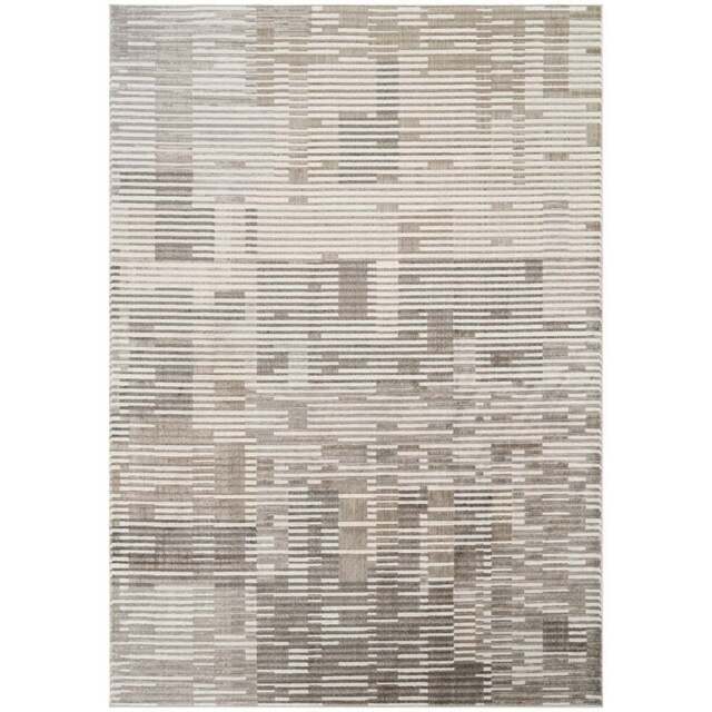 Mayfair Living Room Area Rug Metallic Sheen Contemporary Modern Matrix Design - Stone 120cm x 170cm - Size: 170 x 120 x 0.7cm - Desire Rugs - Wilko - image 1