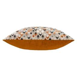 Paoletti Lexington Ginger and Grey Velvet Jacquard Cushion - Size: 60 x 40 cm - Multi - Wilko - thumbnail 4
