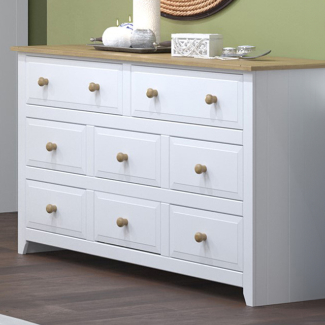 Capri 8 Drawer White Wide Chest of Drawers - Wilko - image 1