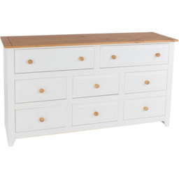 Capri 8 Drawer White Wide Chest of Drawers - Wilko - thumbnail 4