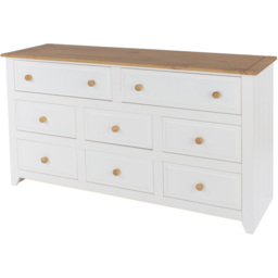 Capri 8 Drawer White Wide Chest of Drawers - Wilko - thumbnail 3