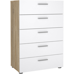 Florence 5 Drawer Oak and White High Gloss Chest of Drawers - Furniture to Go - Wilko - thumbnail 3