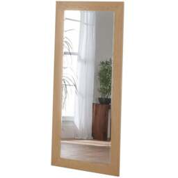 Yearn Bevelled Oak Effect Framed Full Length Mirror 169 x 78cm - Brown - Wilko