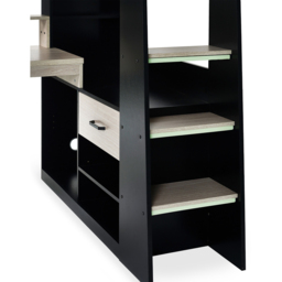 Julian Bowen Blaze Black and Pale Wood Gaming Bunk Bed with Storage - Size: Single - Wilko - thumbnail 7