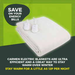 Carmen Super King Size White Heated Electric Under Blanket - Size: 165 x 137 x 1cm - PURPLE - Wilko - thumbnail 4