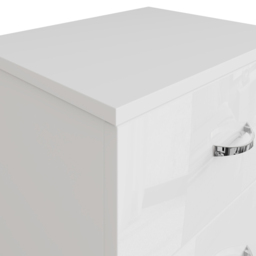 FWStyle Chilton 2 Drawer White Gloss Bedside Table - Wilko - thumbnail 5