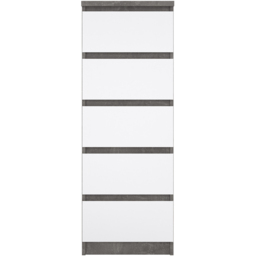 Florence 5 Drawer Concrete and White High Gloss Narrow Chest of Drawers - Furniture to Go - Wilko - thumbnail 4
