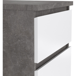 Florence 5 Drawer Concrete and White High Gloss Narrow Chest of Drawers - Furniture to Go - Wilko - thumbnail 6