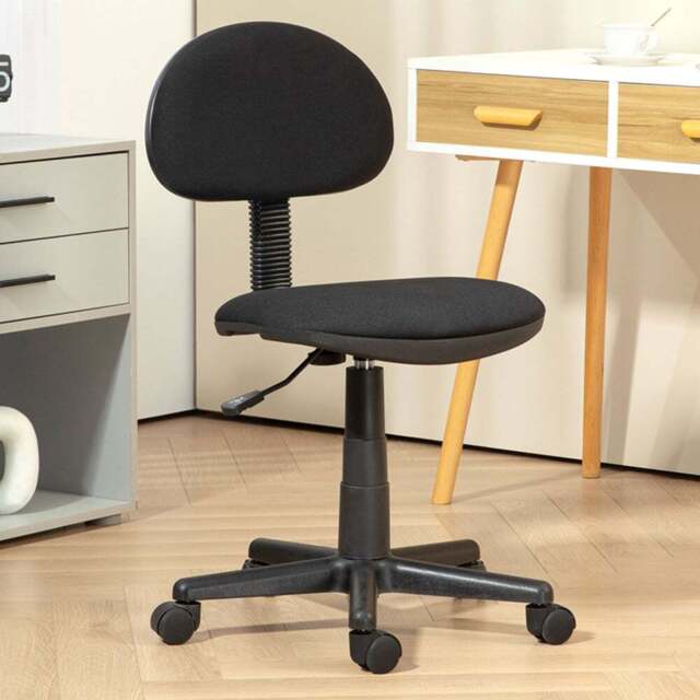 Portland Black Armless Office Chair with Adjustable Height - Size: 85 x 51 x 43cm - Wilko - image 1