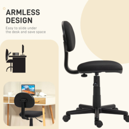 Portland Black Armless Office Chair with Adjustable Height - Size: 85 x 51 x 43cm - Wilko - thumbnail 6