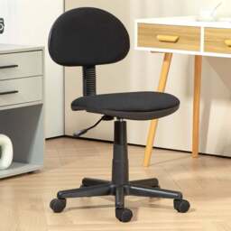 Portland Black Armless Office Chair with Adjustable Height - Size: 85 x 51 x 43cm - Wilko - thumbnail 1