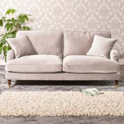 Mackenzie 4 Seater Silver Plush Velvet Sofa - Artemis Home - Wilko