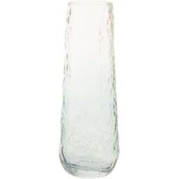 Premier Housewares Blue Brock Glass Vase Large - Size: 10.5 x 10.5 x 30.5cm - Wilko