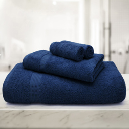 Mayfair Egyptian Cotton Navy Bath Towel Set of 2 - Blue - Wilko - thumbnail 3