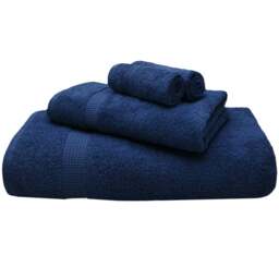 Mayfair Egyptian Cotton Navy Bath Towel Set of 2 - Blue - Wilko