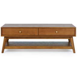 Julian Bowen Lowry 2 Drawer Cherry Ash Coffee Table - Grey - Wilko - thumbnail 4