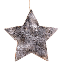 Shatchi Birch Bark Star Shaped Ornament - Silver - Wilko - thumbnail 1