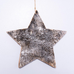 Shatchi Birch Bark Star Shaped Ornament - Silver - Wilko - thumbnail 3