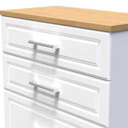 Crowndale Kent 4 Drawer White Ash and Modern Oak Deep Chest of Drawers Ready Assembled - White Ash & Modern Oak - Wilko - thumbnail 6