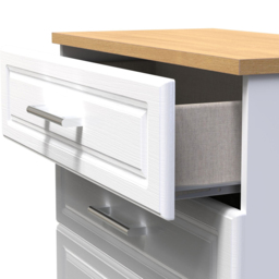 Crowndale Kent 4 Drawer White Ash and Modern Oak Deep Chest of Drawers Ready Assembled - White Ash & Modern Oak - Wilko - thumbnail 7