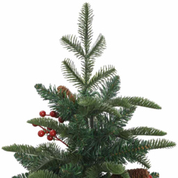 vidaXL Pre-Lit Warm White LED and Silver Baubles Green Artificial Christmas Tree with Stand 4.9ft - Wilko - thumbnail 7