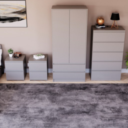 VIDA DESIGNS Denver Grey 4 Piece Bedroom Furniture Set - Wilko - thumbnail 6