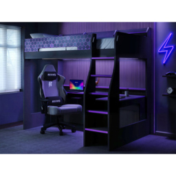 Recoil Ultimate Single Charcoal and Purple Gaming High Sleeper Bed with LED - Flair - Wilko - thumbnail 7