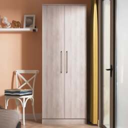 Crowndale Worcester 2 Door Grey Oak Tall Wardrobe Ready Assembled - Wilko - thumbnail 1