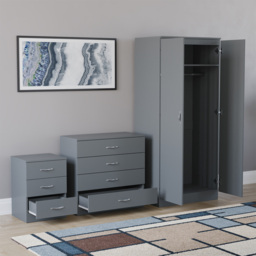 Vida Designs Riano Grey 3 Piece Bedroom Furniture Set - Wilko - thumbnail 5