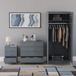 Vida Designs Riano Grey 3 Piece Bedroom Furniture Set - Wilko - thumbnail 4