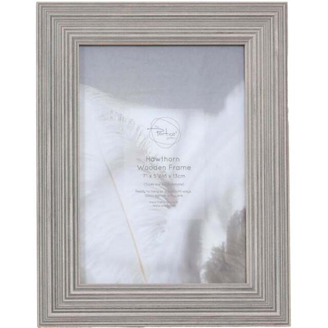 Hawthorn Wooden Photo Frame - Grey/7 x 5in - The Port. Co Gallery - Wilko - image 1