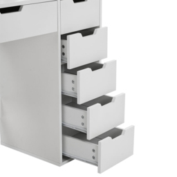H&O Direct 6 Drawer Hollywood LED Mirror Dressing Table - Size: 147 x 100 x 40cm - White - Wilko - thumbnail 7